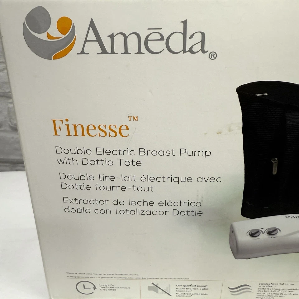 Extractor de leche eléctrico doble Ameda Finesse con bolsa Dottie sellado nuevo Foto 2 de 4