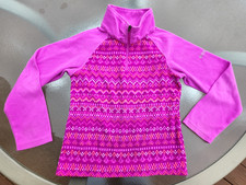 COLUMBIA FLEECE TOP, Bright Pink LS 1/4 ZipPullover, Girl's S 7-8 