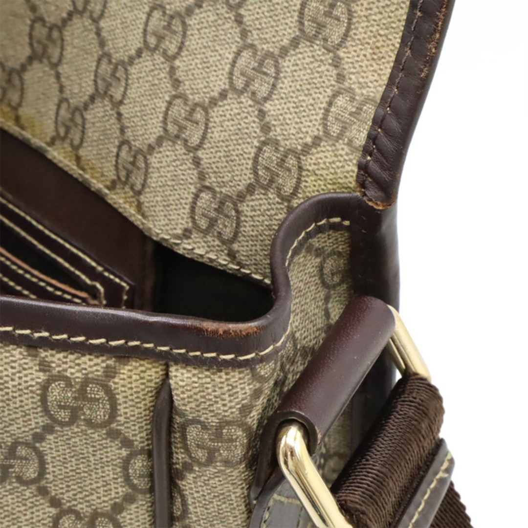 GUCCI GG Supreme Shoulder Bag Crossbody Beige PVC Leather Used thumbnail 6
