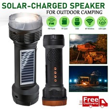 Solar Bluetooth Portable Speaker with Flashlight FM Radio USB/TF Outdoor Camping