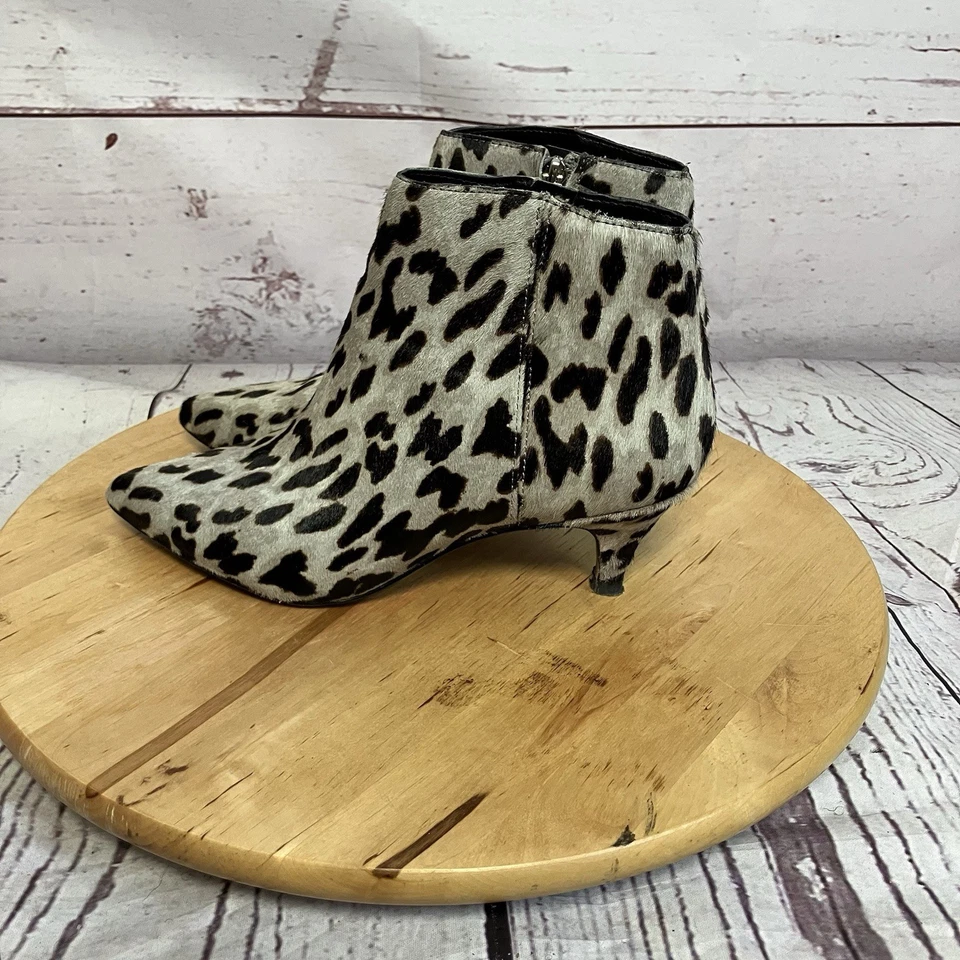 Sam Edelman Boots Womens Sz 7 Kinzey Leopard Print Calf Hair Kitten Heel Bootie - Image 3 of 4