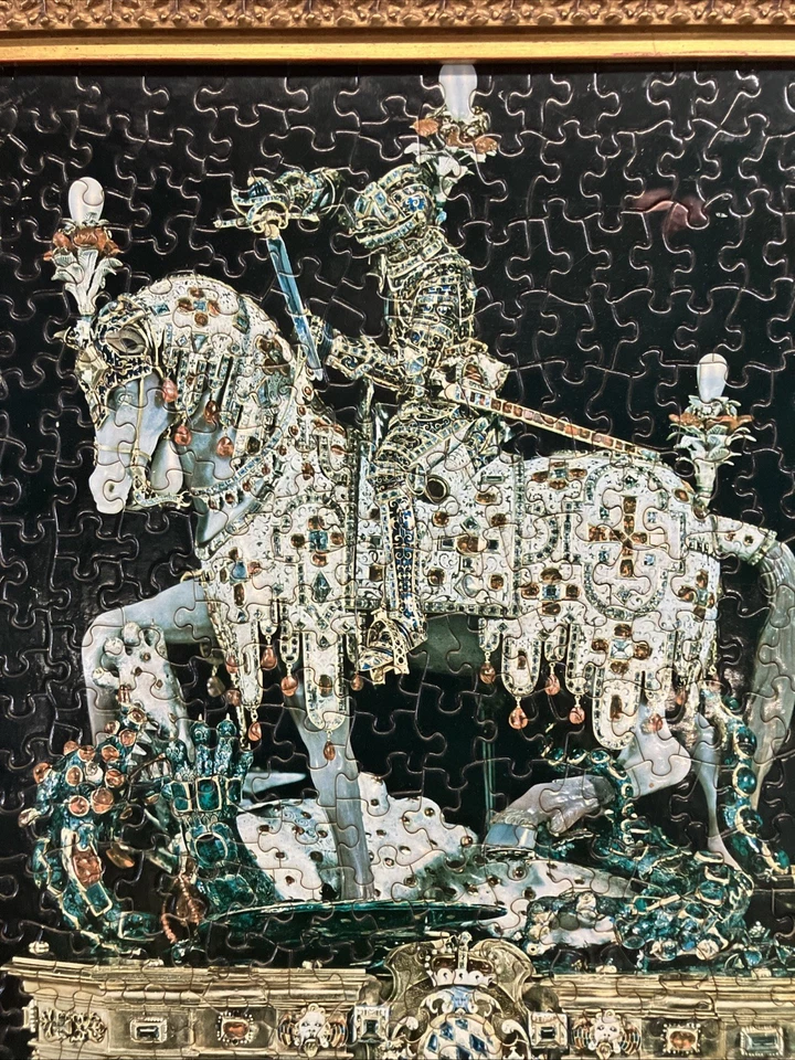 Springbok Puzzle Saint George & Dragon 500 Pieces Completed, Antique Wood Framed - Image 3 of 4