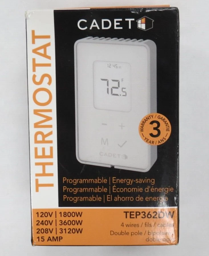 CADET TEP362DW PROGRAMMABLE ENERGY-SAVING THERMOSTAT 08204 NEW | eBay