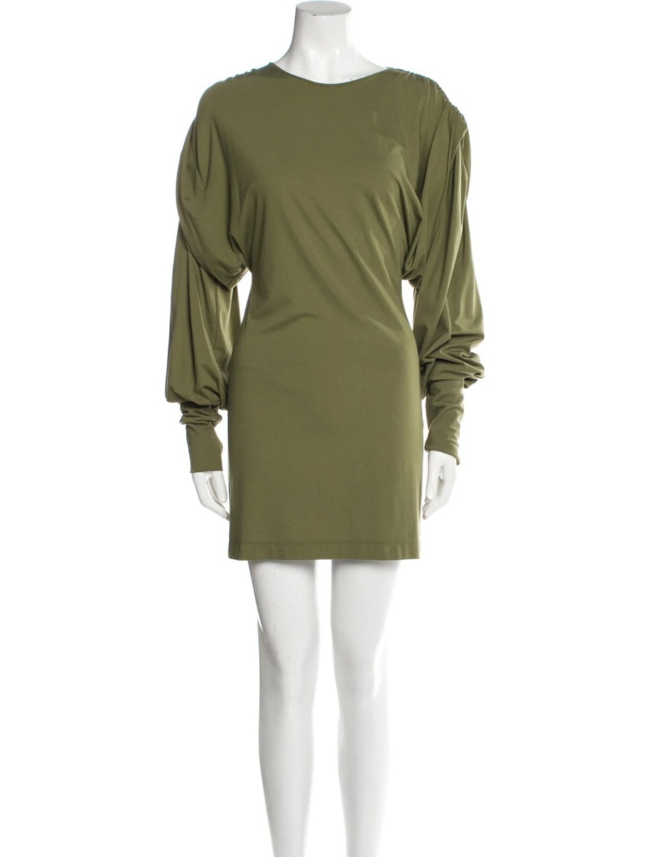 green attico dress Bateau Neckline Mini w/ Tags Size: M lee mcqueen dress