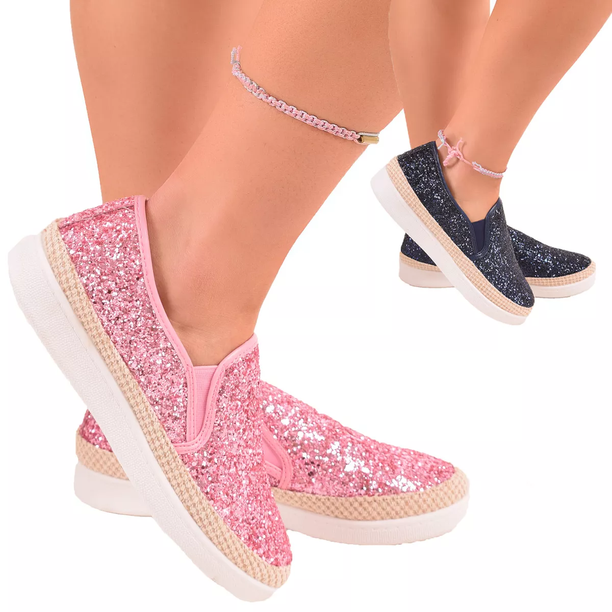 Pink glitter hotsell trainers