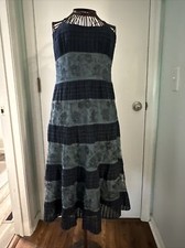 ann taylor 4 navy striped spaghetti strap sun dress