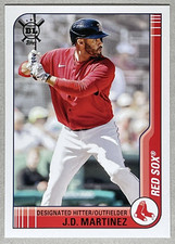 J.D. Martinez, 2021 Topps Big League #73, Boston Red Sox. Near Mint or Better.