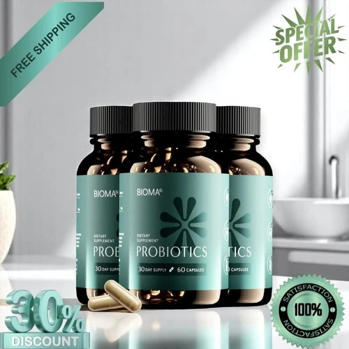 Packof 3 Probiotics Supplement – 60 Capsules | Digestive Health, Bioma Probiotic