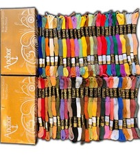 New 50 Anchor Cross Skeins Stitch Cotton Embroidery Floss Thread Colour Assorted