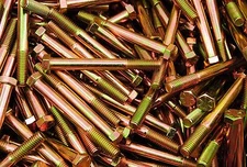 (35) Grade 8 Hex Head 7/16-14 x 4 Cap Screws Bolts Coarse Yellow Zinc