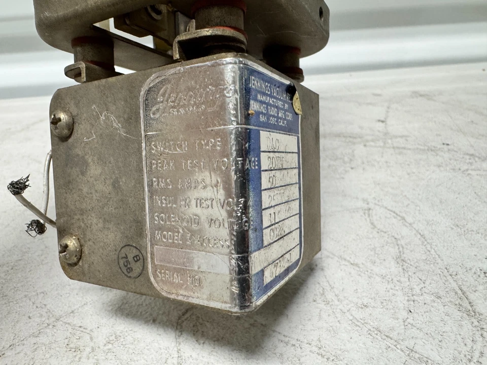 Jennings Vacuum Relay Switch Type PLC Model 6732-1 — 第 2/4 张图片