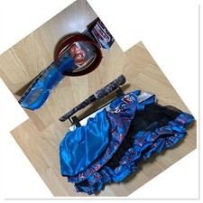 MONSTER HIGH BLACK  BLUE SKIRT TUTU COSTUME.WITH HAIR PLAY GIRLS SIZE 6 -10 NWT