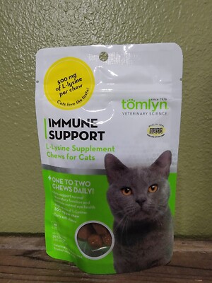 Tomyln Immune Support L-Lysine Supplement Chews for Cats, 30 ct