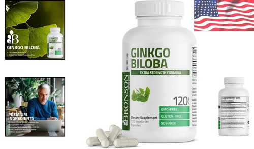 Ginkgo Biloba Extra Strength - Trusted Brain & Memory Support, 120 Capsules - Picture 2 of 10