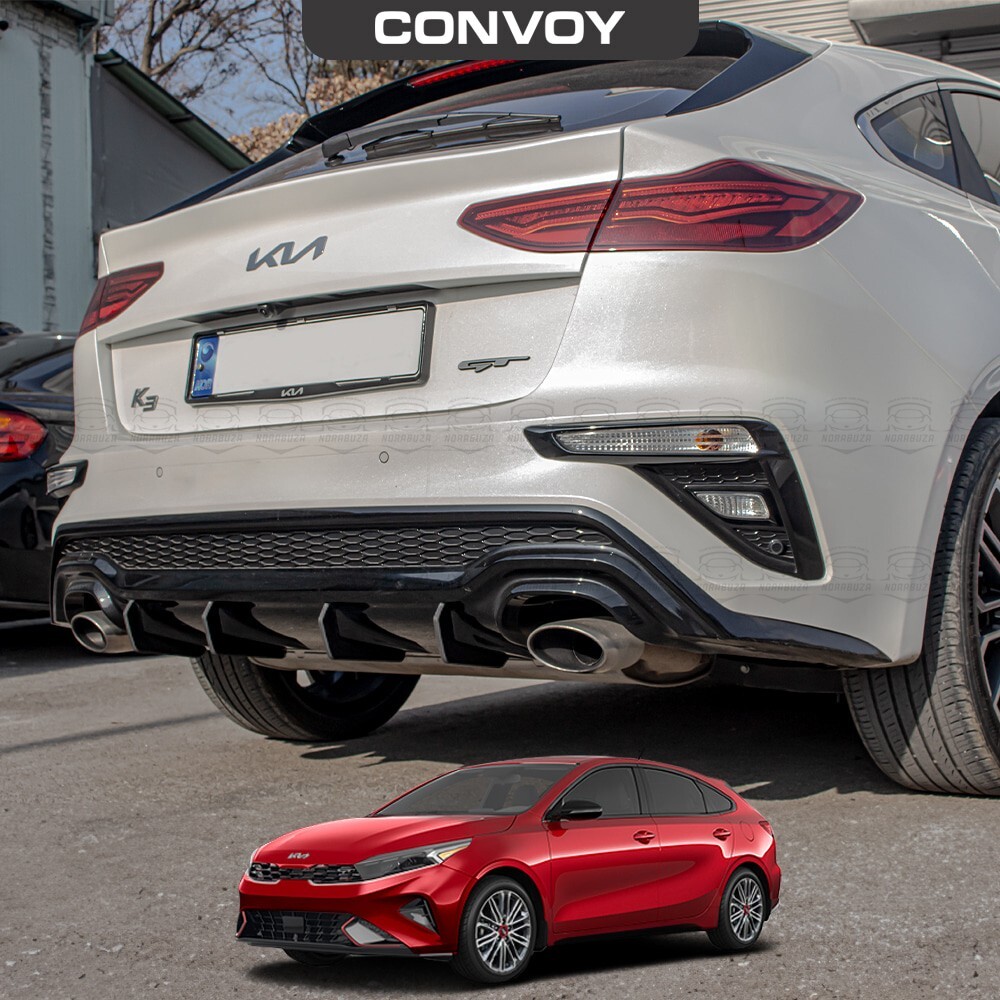 Convoy X Veloce Diffuser Fin Extensions For Kia Stinger GT & GT Line 2018-2021