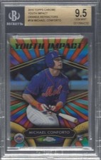 MICHAEL CONFORTO 2016 TOPPS CHROME YOUTH IMPACT ORANGE REFRACTOR RC /25 BGS 9.5