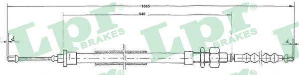 C0114B LPR Cable, parking brake for CITROËN