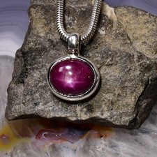 Stern Rubin Anhänger, 925er Silber, Edelsteinanhänger (15233), Edelsteinschmuck