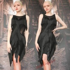 Latin Rumba Fringes Ballroom Practice Dance Dress Tango Cha Cha Salsa Dancewear