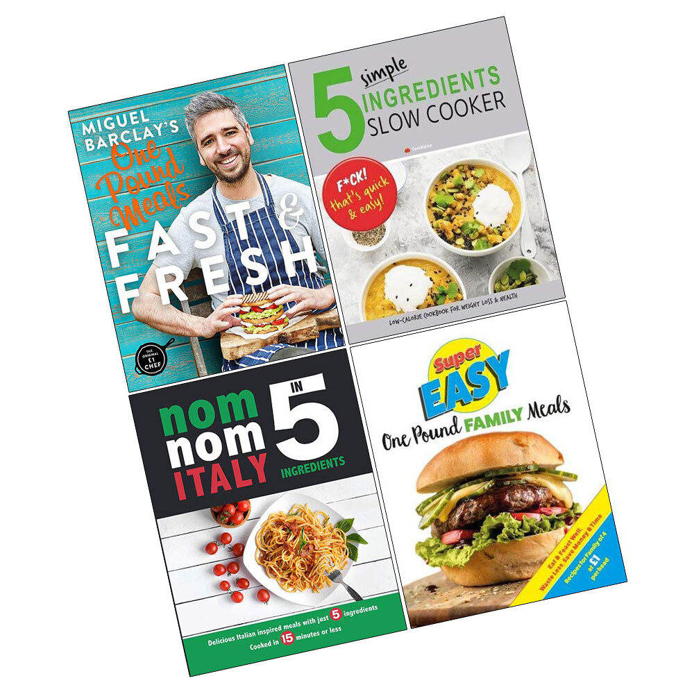 FAST & FRESH One Pound Meals 5 Simple Ingredients 4 Books Collection Set NEW