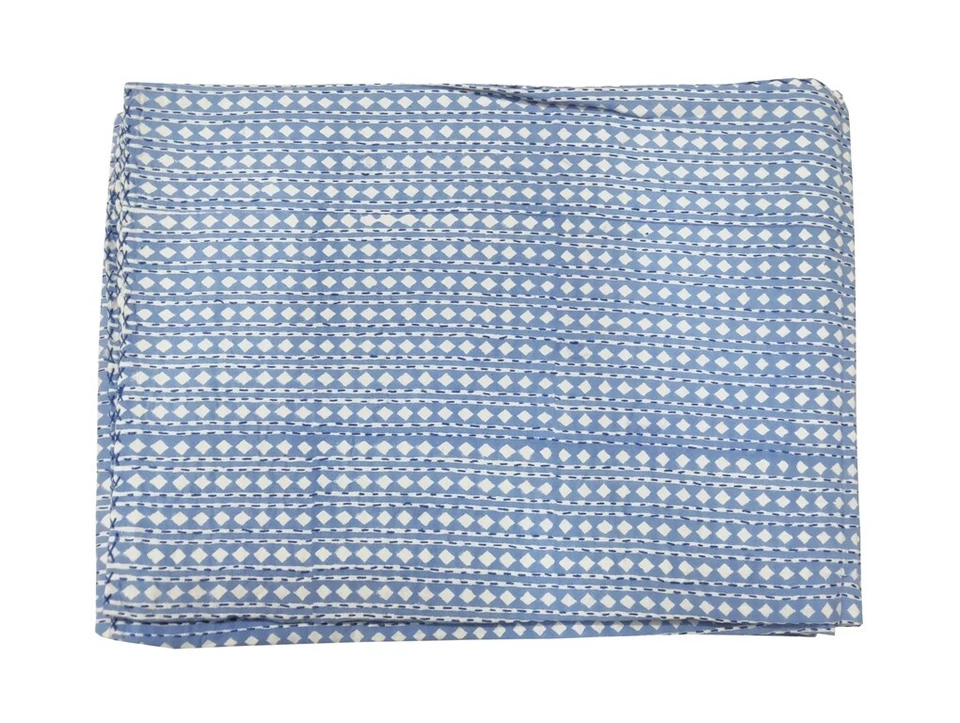 Edredón de algodón hecho a mano Kantha con estampado de bloques indio doble/queen Foto 3 de 4