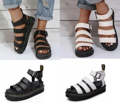 MARKENLOS Damen Plateau Sandalen Sandaletten Klobige Sohle Riemchen Sommer Schuhe Freizeit