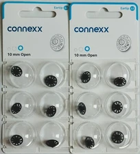 2 Pack 10mm Open Connexx 3.0 Eartip Dome. Fits Signia Rexton Widex Miracle Ear.