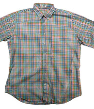 Peter Millar Men's Performance Poplin Shirt Short Sleeve Multicolor Size XL