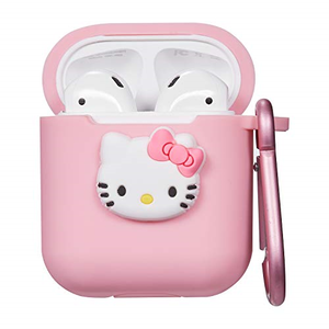 Logee Kitty Hello Cat Case for Airpods 1& 2 Charging Case,Cute Silicone