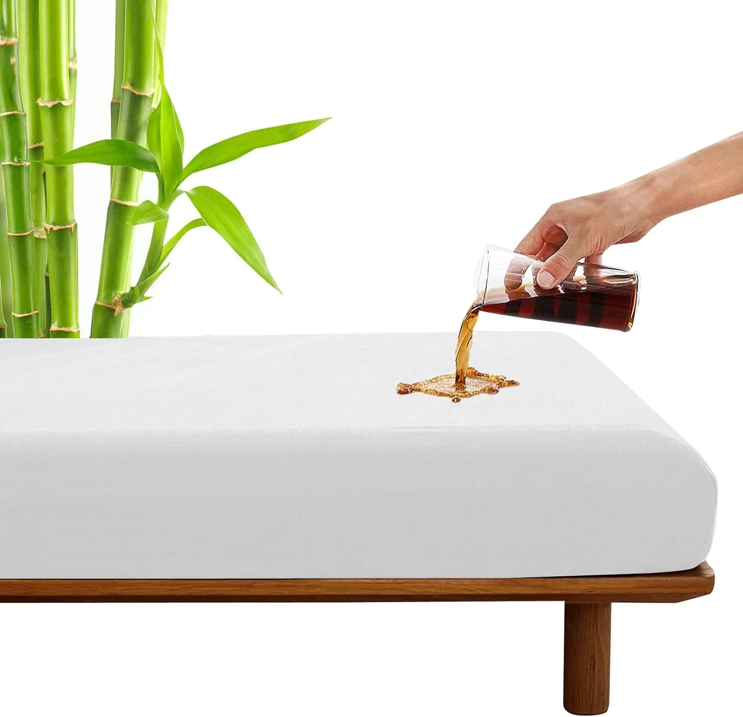 Full Size Waterproof Mattress Protector, Cooling Viscose Made from Bamboo