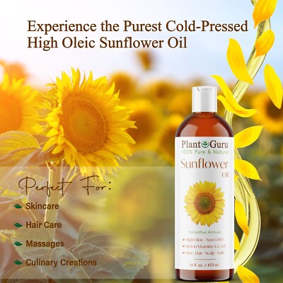 Sunflower Seed Oil HIGH OLEIC Cold Pressed Refined 100% Pure Natural | eBay