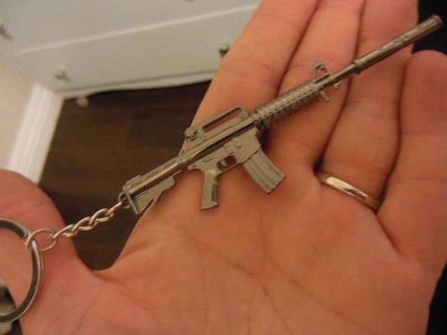 AR 15 - Military Rifle **Keychain** (( WITH SILENCER ))***Free Shipping ...
