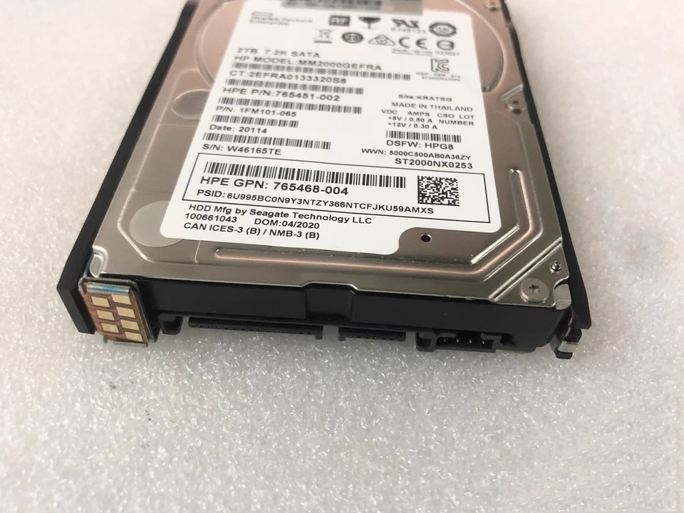 For HPE 765455-B21 765869-001 2TB 7.2K SATA 6G 2.5" MIDLINE 512E HDD Hard Drive - Image 3 of 4