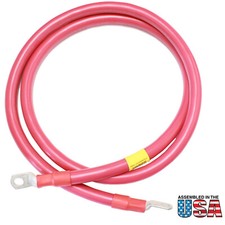 2/0 Red Battery Interconnect Cable 10 Ft 3/8" Lugs ASSEMBLED IN USA