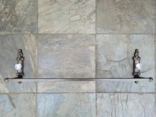 Iron Bathroom Towel Bar, Metal Towel Holder Custom Bath, Original design Tuscan