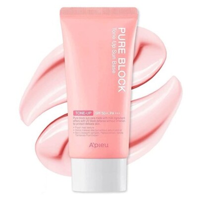 A'PIEU Pure Block Tone Up Sun Base EX LSF50+/PA+++ 50ml, Koreanische Kosmetik, Probe