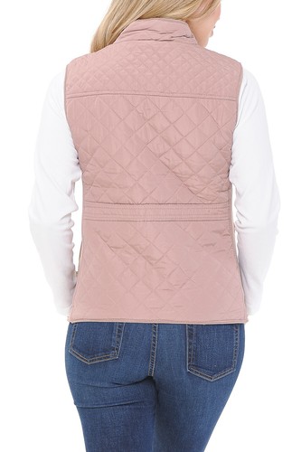 Chaleco acolchado ligero con capucha de piel con cremallera para mujer Auliné Collection - Imagen 80 de 109