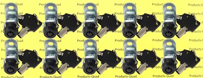 10 Black Tubular 5/8'' Cam Lock - Homak cabinet camper REMOVABLE keyed the same