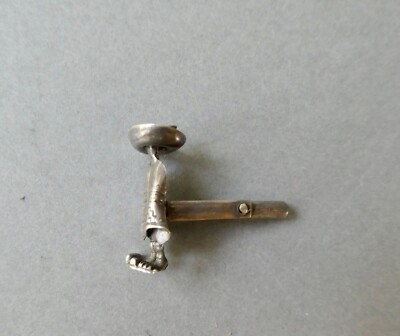 Bouton De Manchette Solitaire En Argent 925 (sterling) Vintage - Signé DF, Origine Mexicaine, Très Bon état