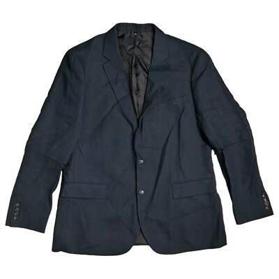 J Crew Suit Jacket Mens 44R Blue Linen Slim Thompson BN716 Two