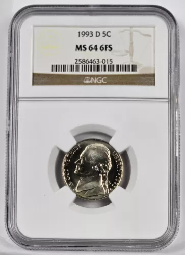 1993 D Jefferson Nickel *** NGC MS 64 6FS