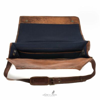 Leather Leather Flap Laptop Messenger Bag Handmade Moroccan goat
