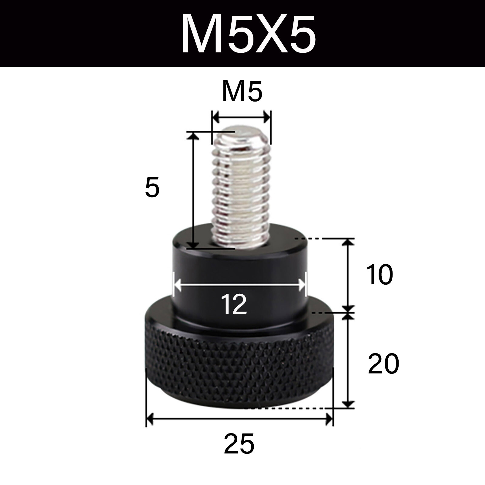 Stainless Steels M5 Knurled Thumb Screw Aluminium Hand Grip Knob Bolts Din 464