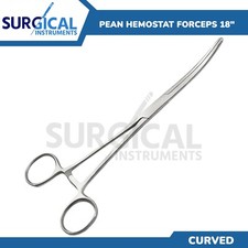 Fishing 18" Curved Hemostat Forceps Locking Clamps Stainless Steel German Grade