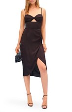 REFORMATION Aero Sleeveless Cutout Sundress Black Size 4 $218 NEW