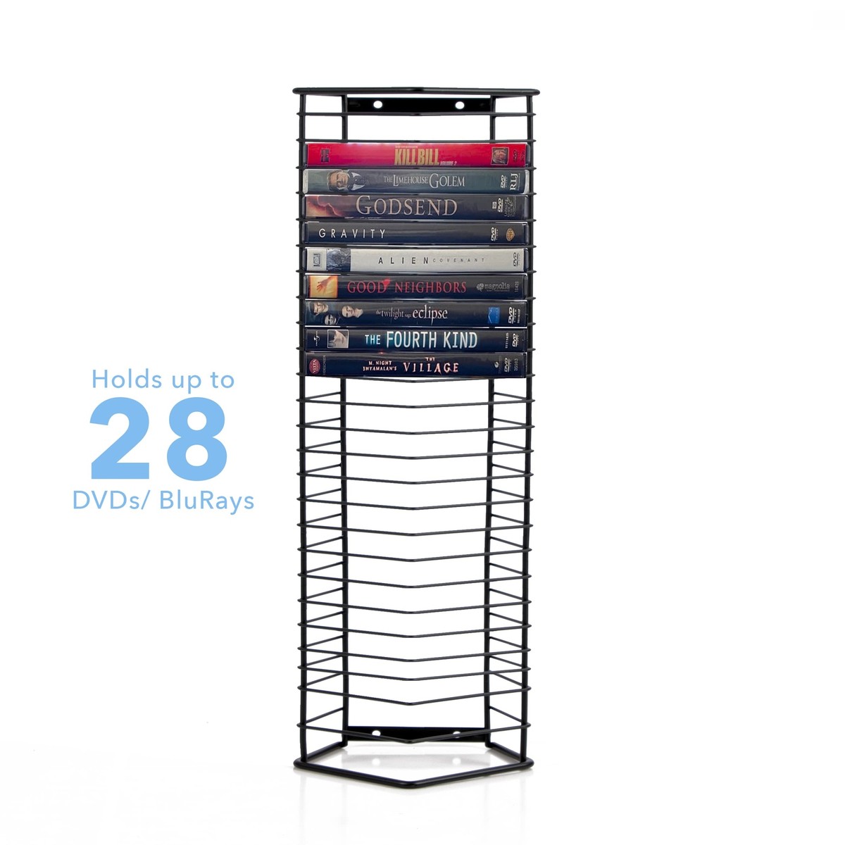 Onyx 28 Wire DVD-Tower - Holds 28 DVDs/Blu-Rays or PS3 Games, Wall