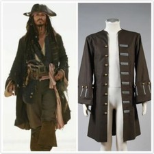 Pirates Of The Caribbean Captain Jack Sparrow Cosplay Costume Coat