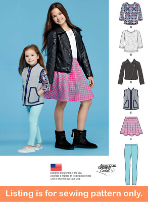 SEWING PATTERN - Sew Girl Clothes Clothing - Biker Jacket Skirt Vest Tween 8027
