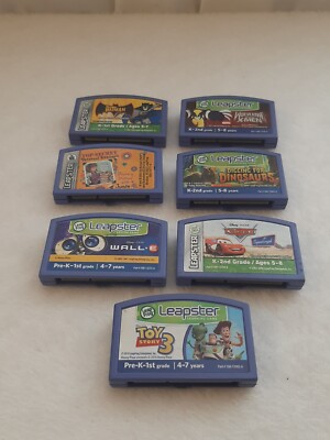 Leap Frog & Leapster Lot of 7 Game Cartridges Cars Toy Story X-Men Batman Wall.E