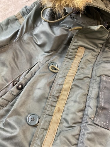 Vintage Air Force Parka Heavy 1950s USAF N-3B Jacket Albert Turner Real Fur S - Bild 22 von 22